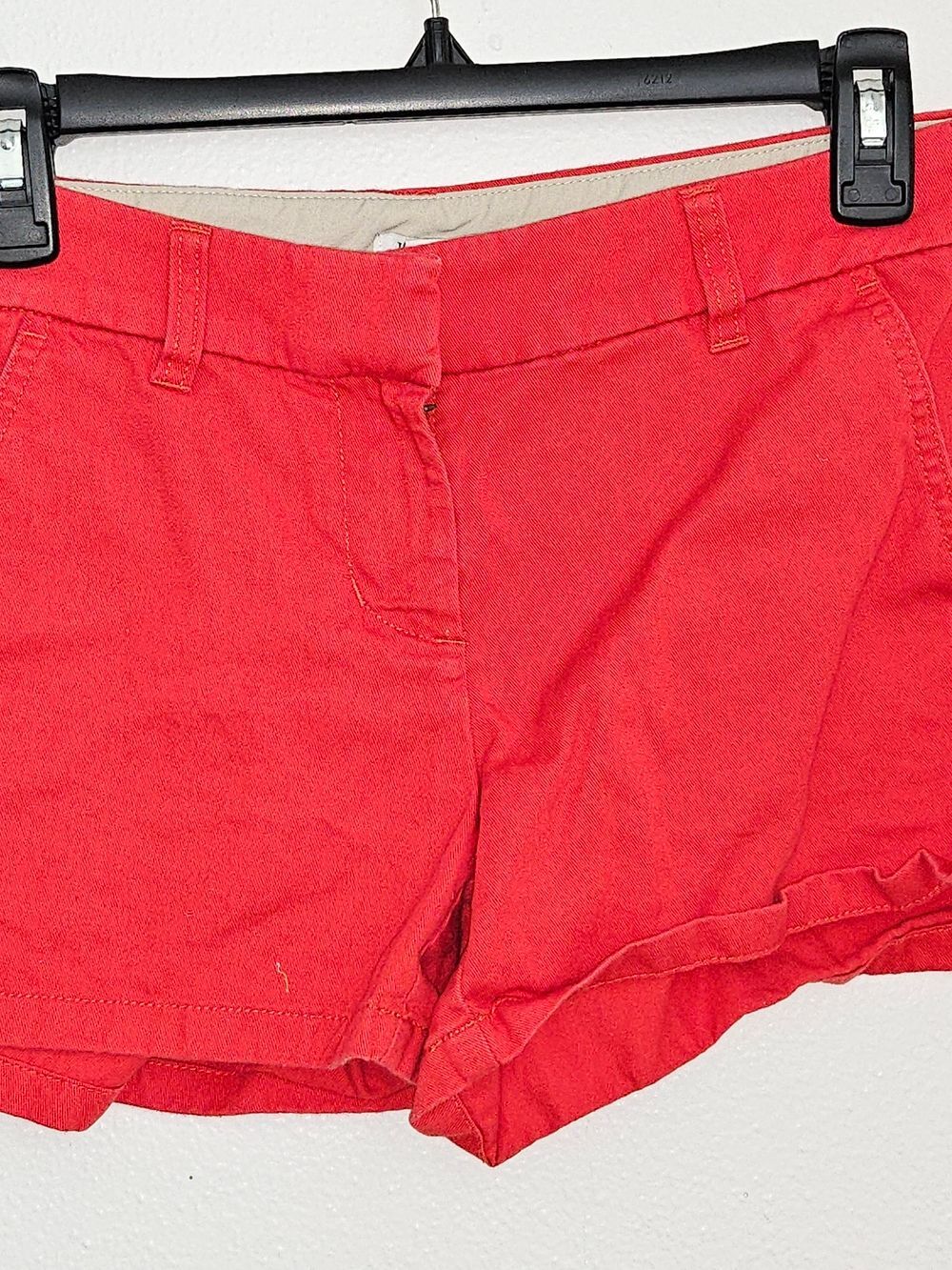 J. Crew Bright Red Women's Cotton Shorts sz 00 Modern Prep